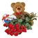 red roses with teddy and chocolates. Angola